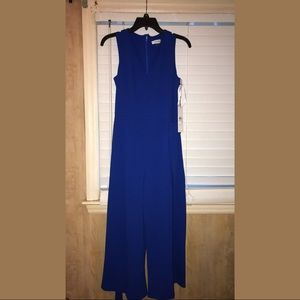 Calvin Klein royal blue romper with waist tie